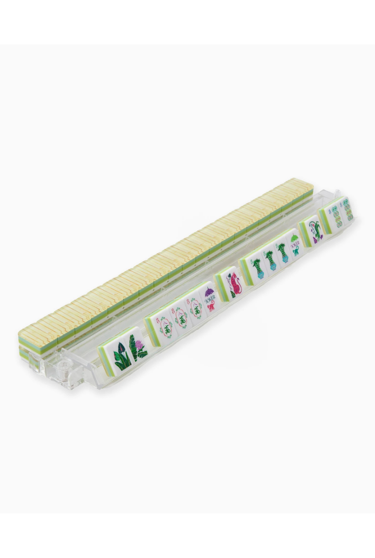Rectangular container with wooden slats and a decorative label on a white background
