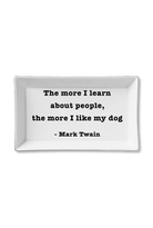 White rectangular plate with black text quote by Mark Twain on a white background