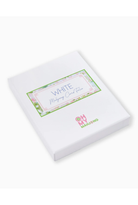 A white box of Manving White Melange Card Stock, featuring a green and pink floral border label with the text 'WHITE Melange Card Stock' and the Manving logo.