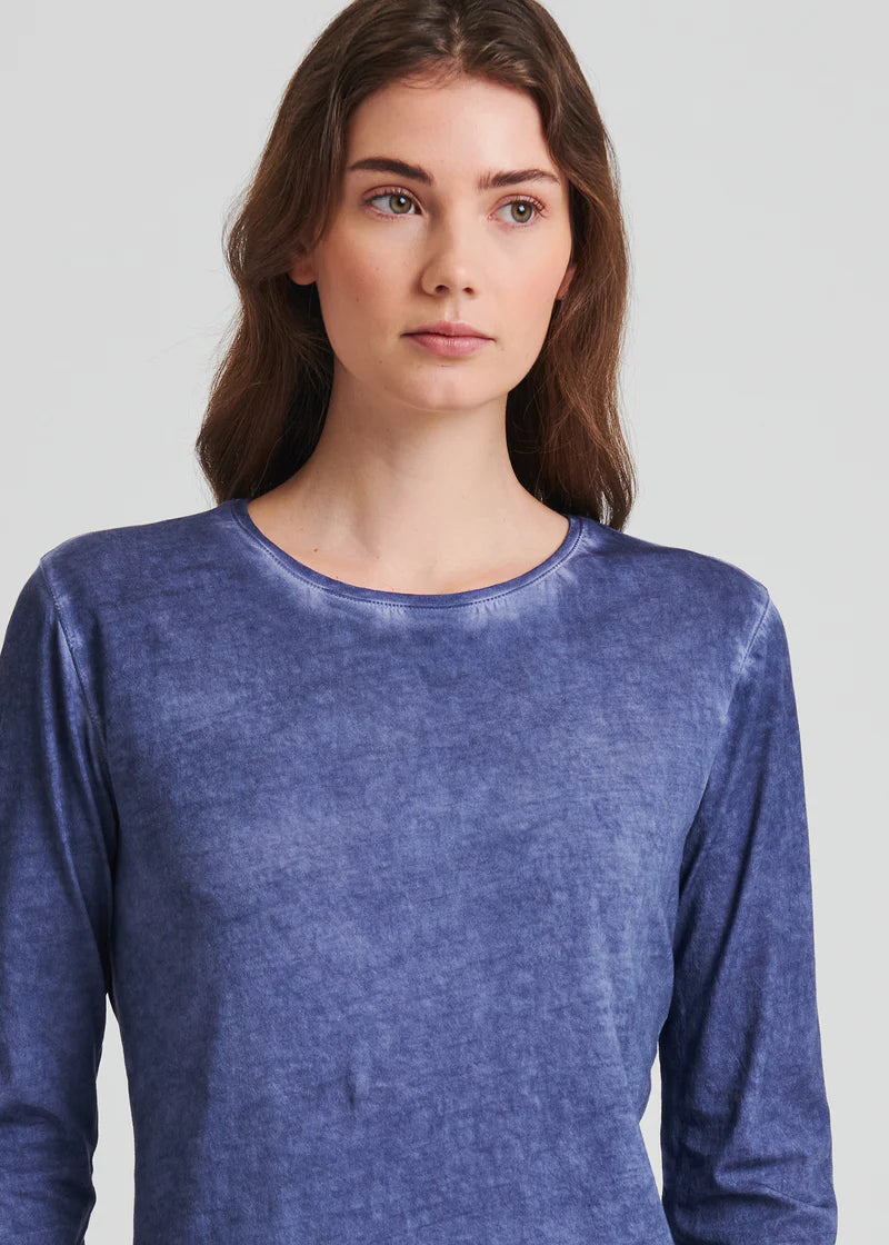 Long Sleeve Pima Sublime Classic Crew in Blue Indigo