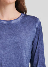 Long Sleeve Pima Sublime Classic Crew in Blue Indigo