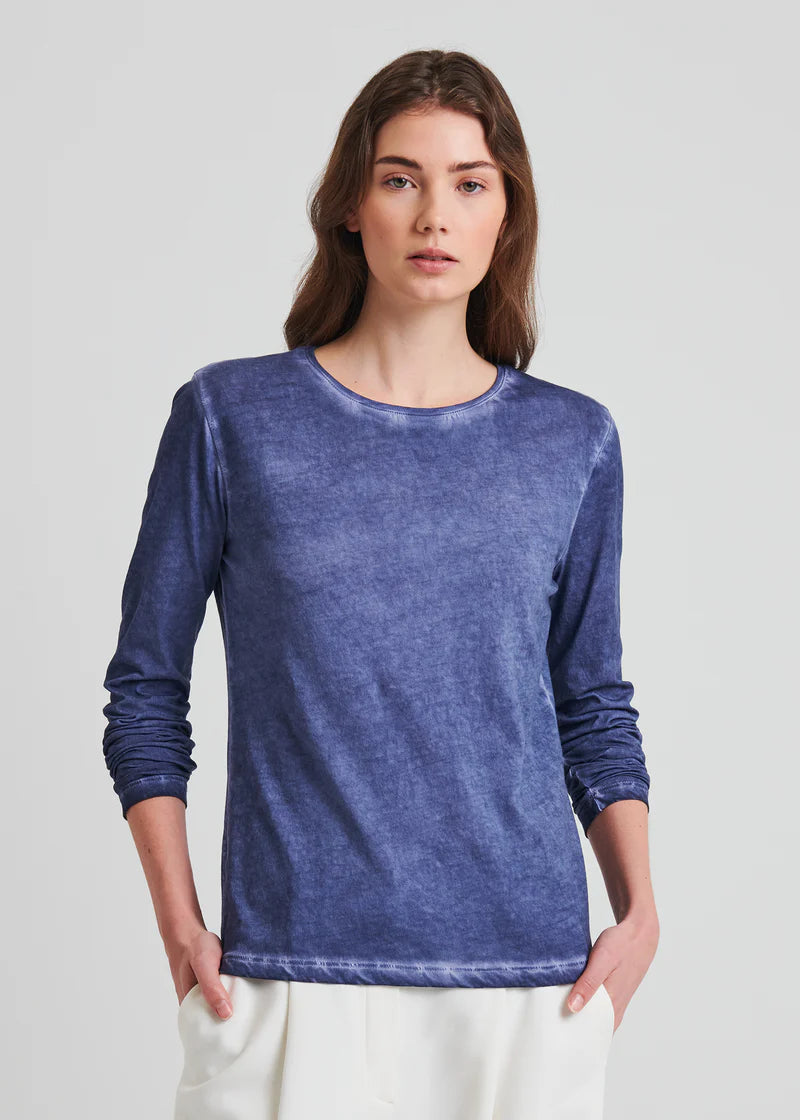 Long Sleeve Pima Sublime Classic Crew in Blue Indigo