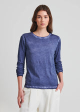 Long Sleeve Pima Sublime Classic Crew in Blue Indigo