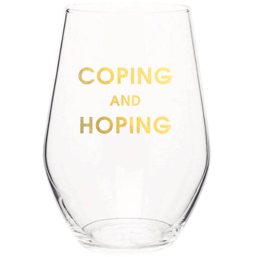 Coping and Hoping Wine Glass