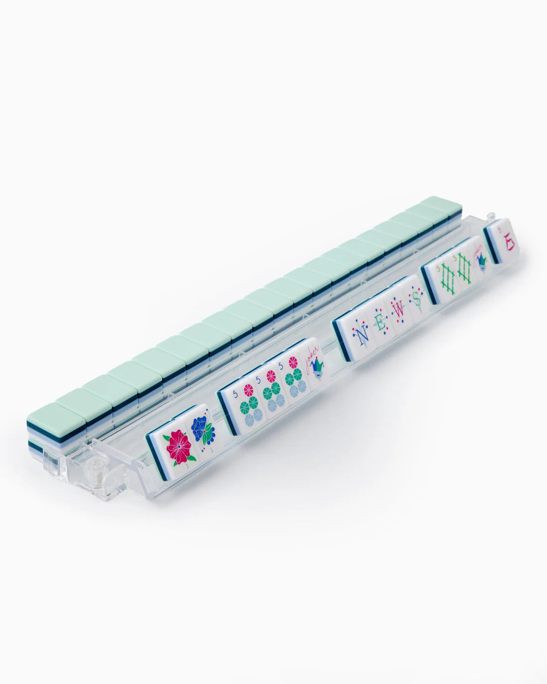 Rectangular product with colorful designs on a white background