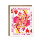 Birthday card with a colorful design of a queen and text 'Birthday Queen' on a white background.