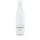White water bottle with 'Champagne' text on a white background
