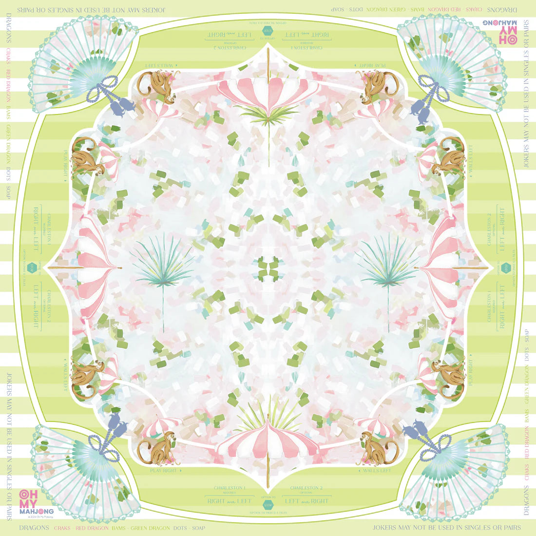Decorative quilt with floral and animal pattern on a white background