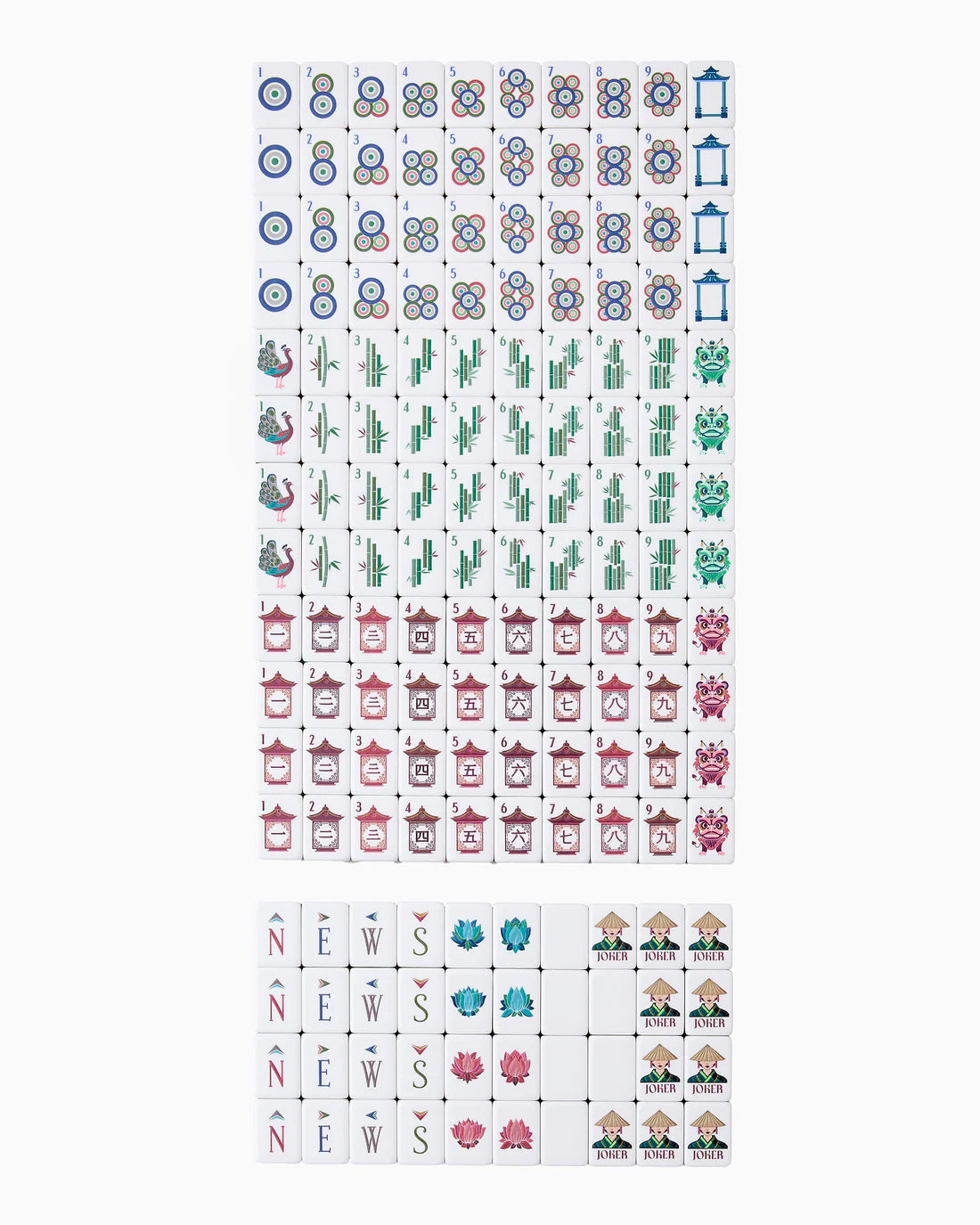 Collection of small stickers with various designs on a white background