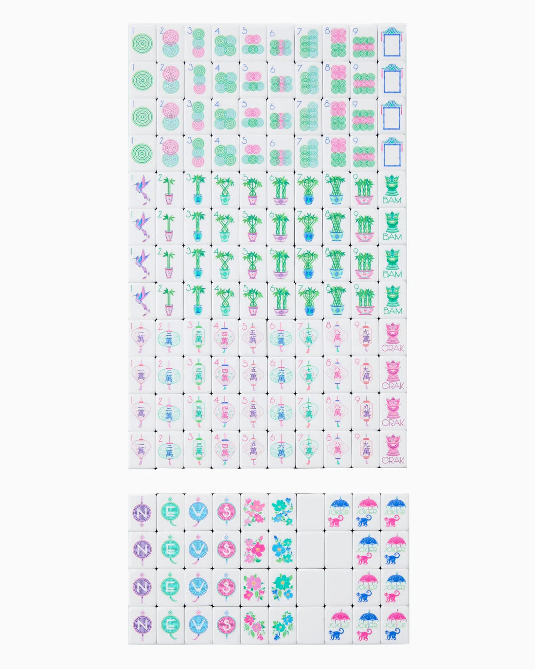 Set of colorful stickers with various designs on a white background