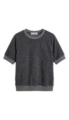 Gray t-shirt with gray trim on a white background
