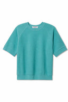 Teal sweatshirt on a white background