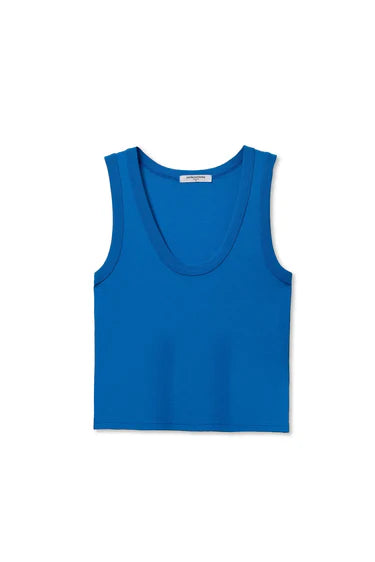 Blue tank top on a white background