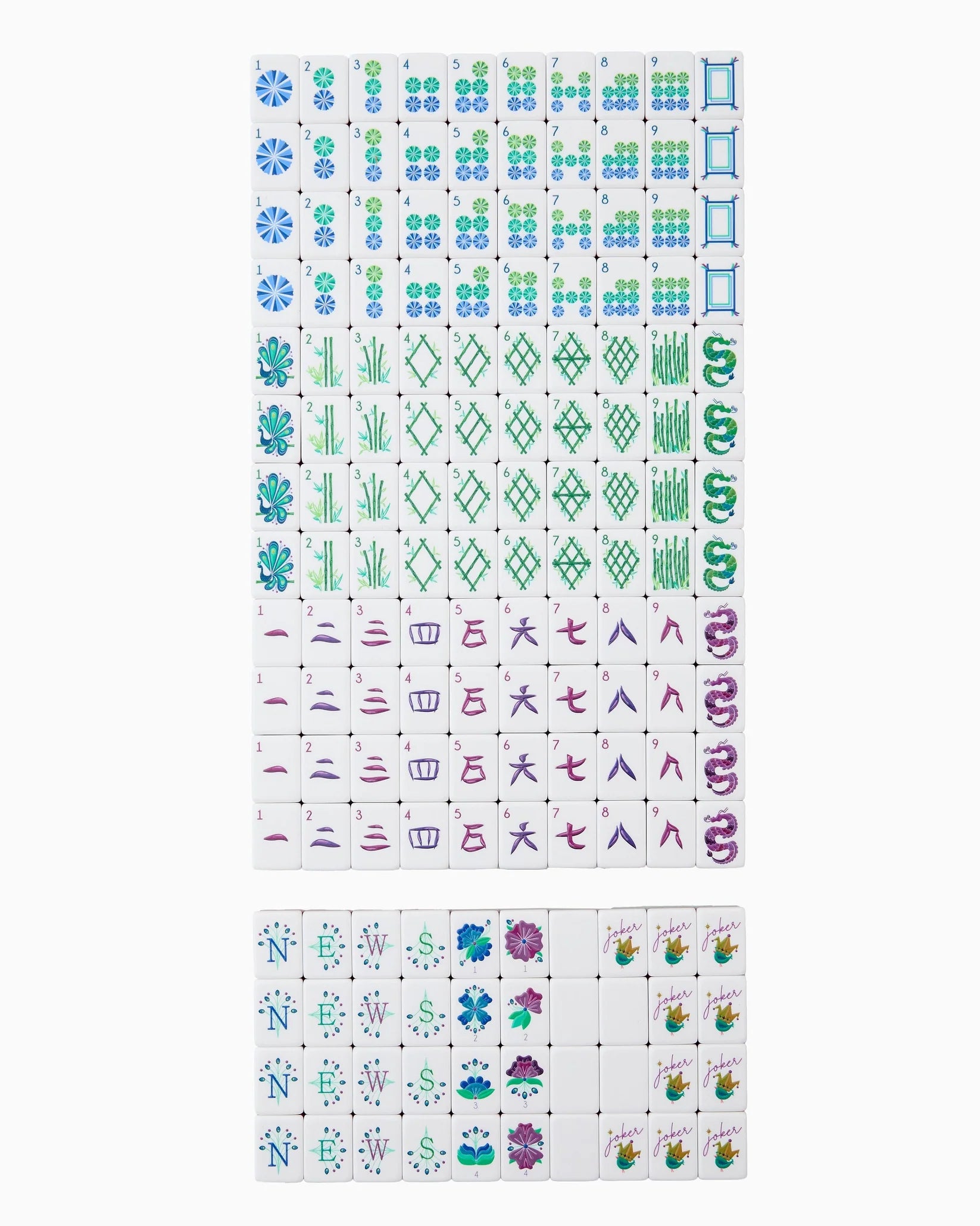 Sheet of temporary tattoos with various designs on a white background