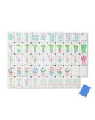 Set of decorative tiles with various designs on a white background