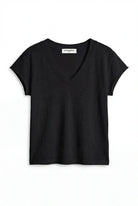 Black t-shirt on a white background