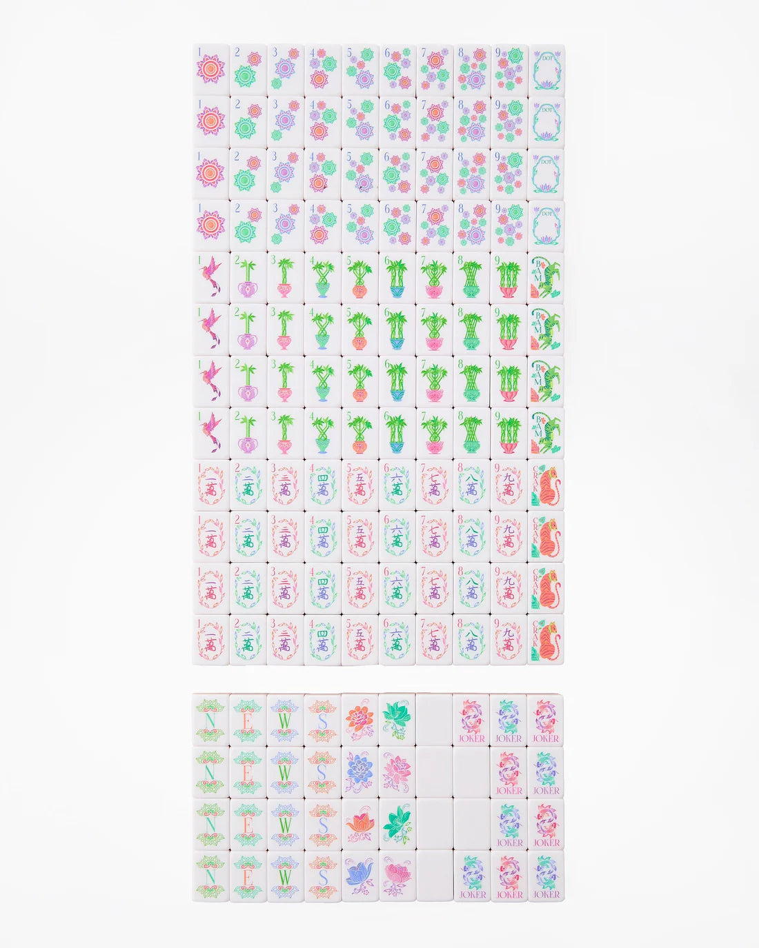 Set of small stickers with various designs on a white background