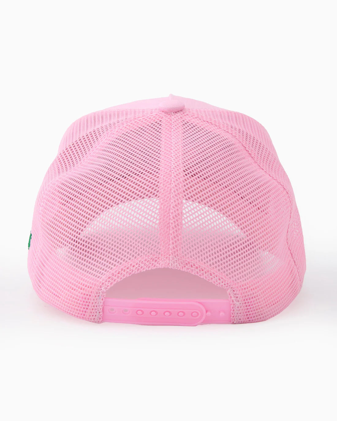 Pink mesh cap on a white background