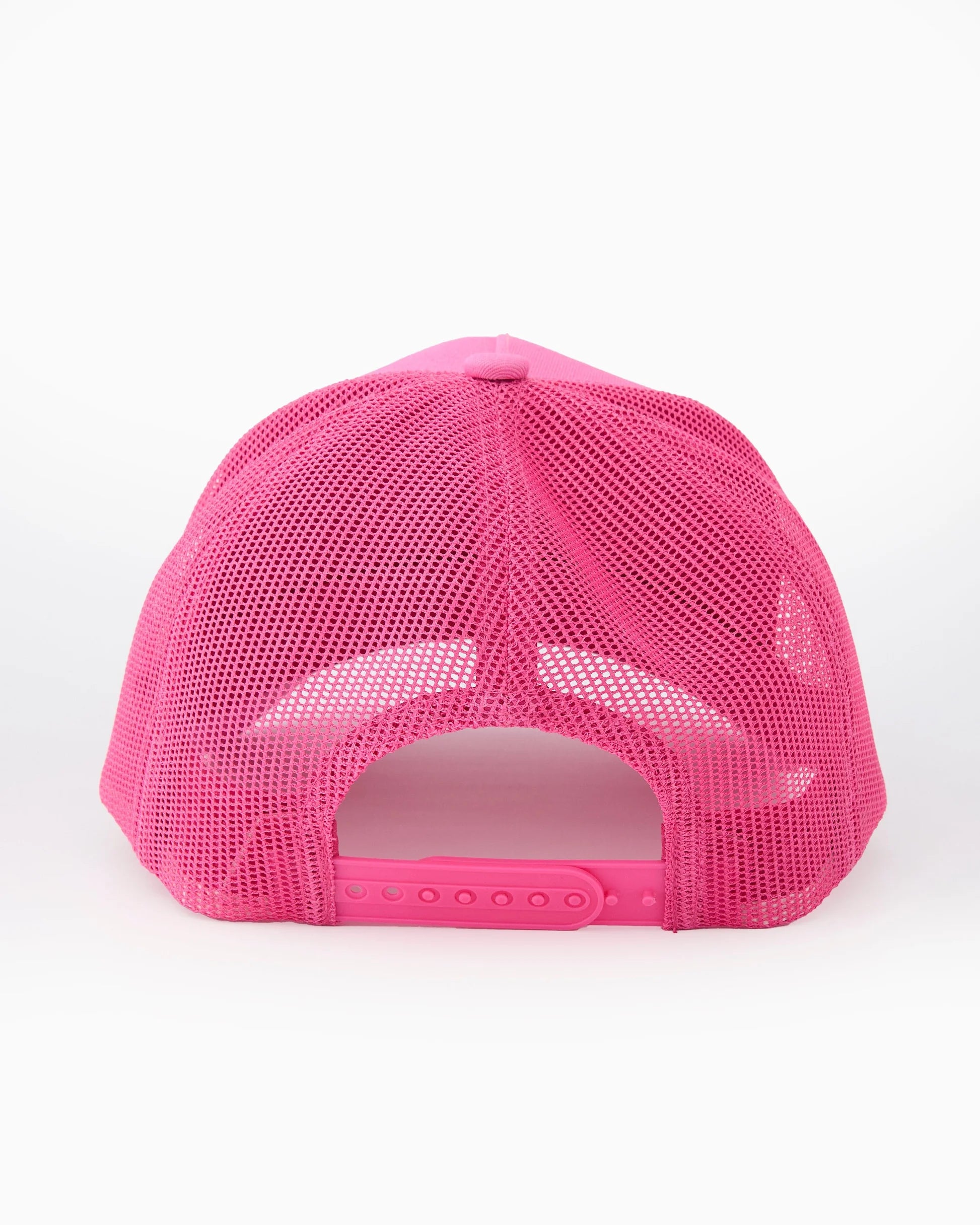 Pink mesh cap on a white background