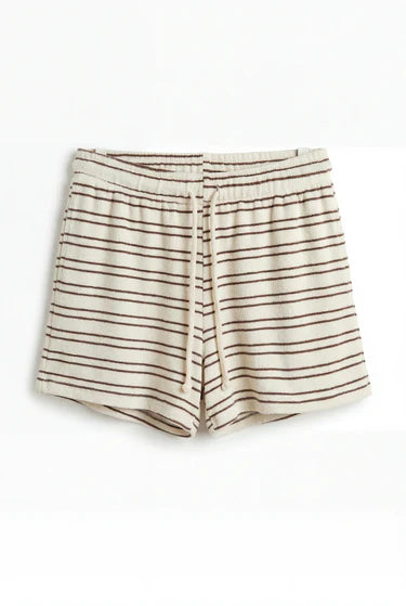 Striped shorts on a white background
