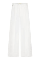 White wide-leg pants on a white background