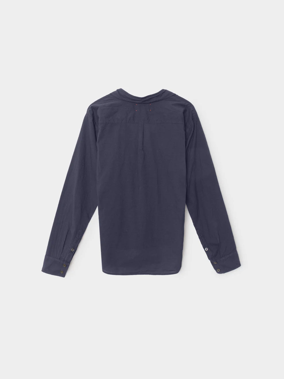 Navy long-sleeve shirt on a white background