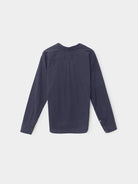 Navy long-sleeve shirt on a white background