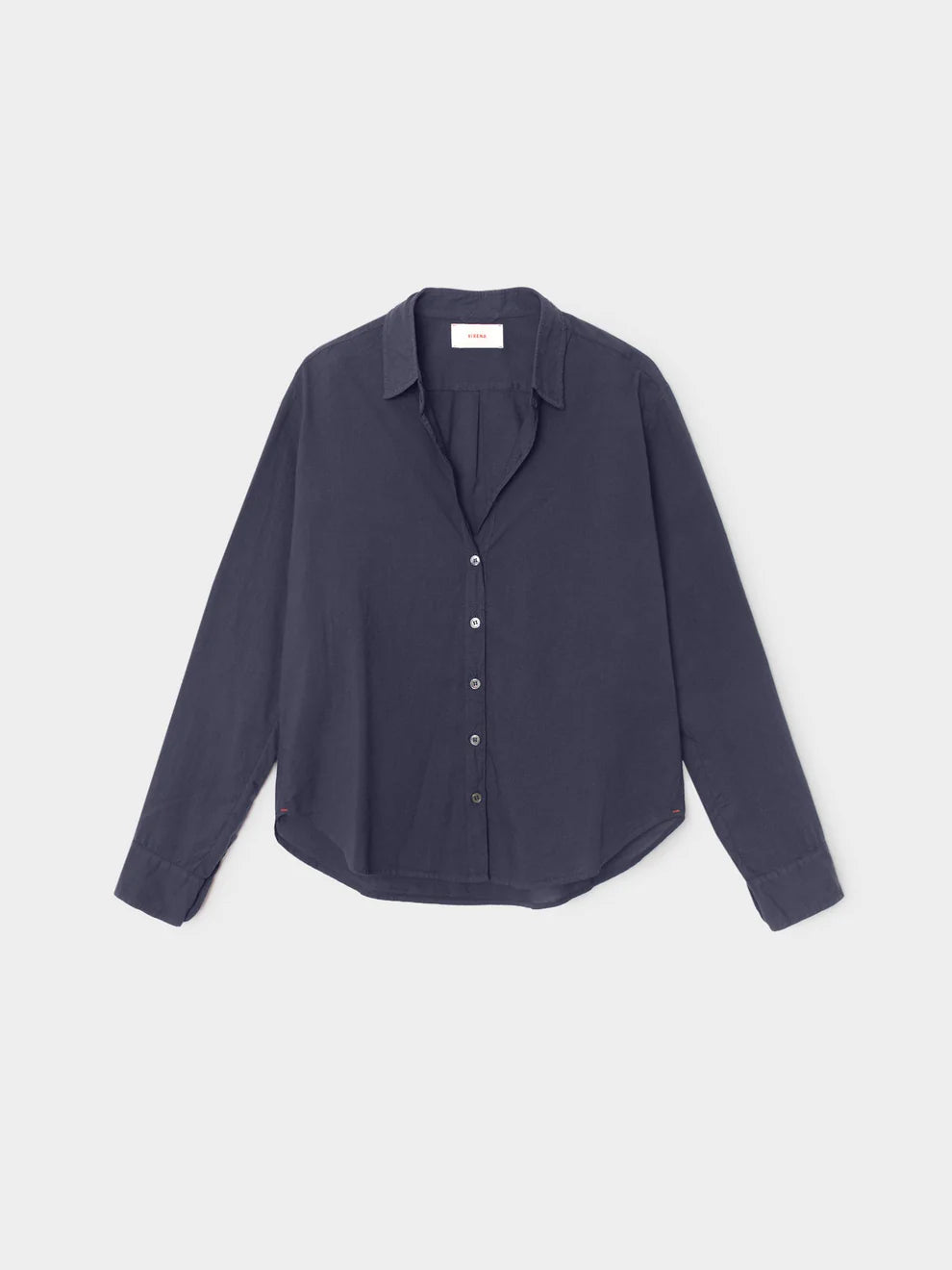 Navy blue shirt on a light gray background