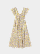 Yellow floral dress on a white background