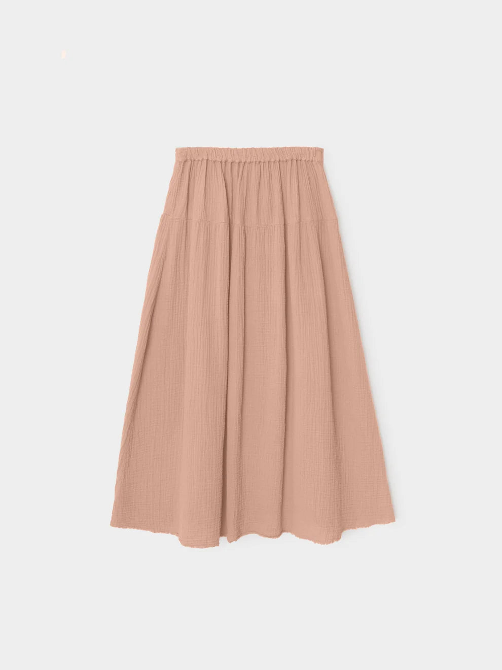 Beige pleated skirt on a white background