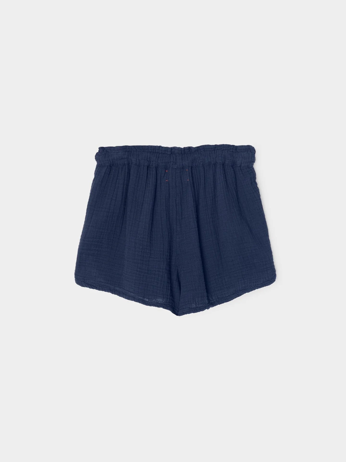 Navy blue shorts on a light gray background