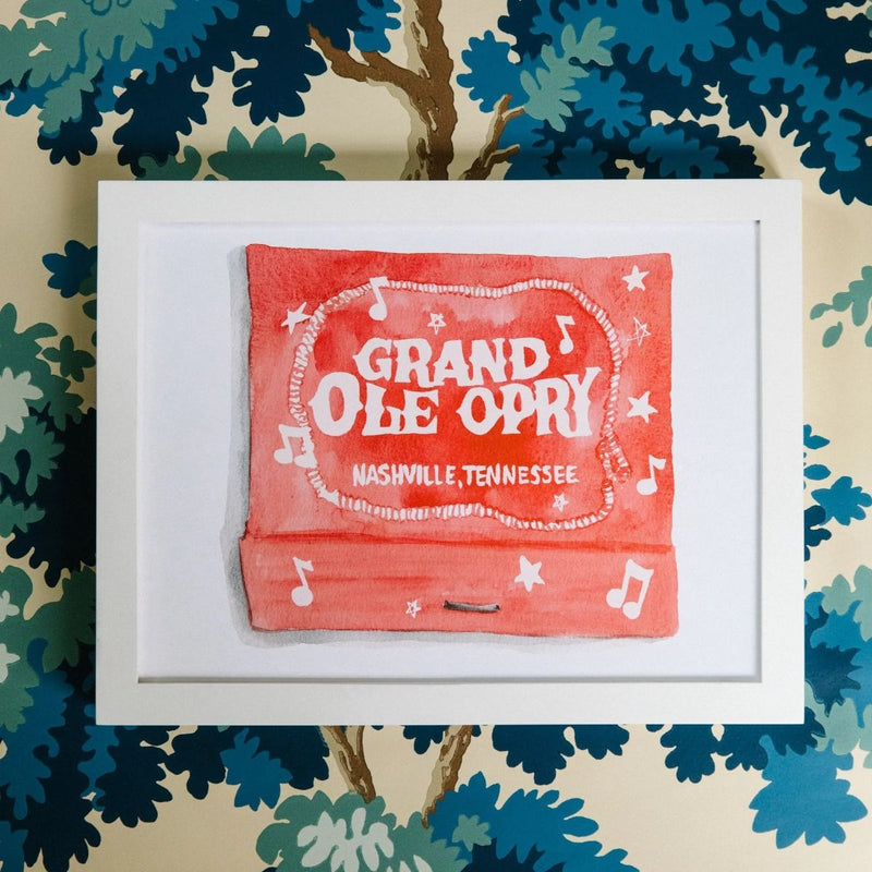 Grand Ole Opry Matchbook Watercolor Print